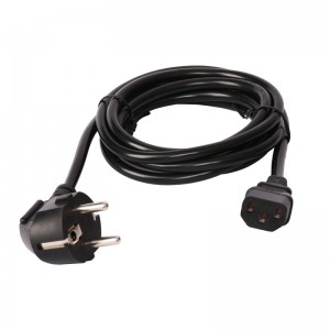 Wholesale Dealers of Etl Ac Power Cord - EU 3Pin Plug to C13 tail Power cord – Komikaya