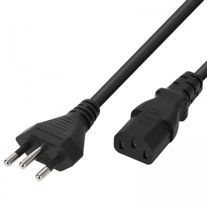 Leading Manufacturer for 3 Pin Power Plug Computer Power Cable - Brazil 3Pin Plug to C13 tail power cord KY-C095 – Komikaya