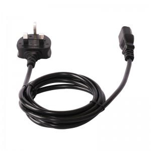 China New Product Trailer Power Cord - UK 3pin Plug to C13 tail power cord – Komikaya
