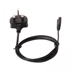 8 Year Exporter Right Angle Power Cord - UK 2 pin Plug to figure 8 – Komikaya