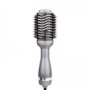 Kub Cua Txhuam Ib-kauj ruam Hair Dryer Brush 1600W Negative Ion Straightening Brush Hair Comb