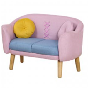 OEM Customized Egg Shape Sofa - Linen fabric children 2 seat sofa with pillows – Baby Furniture