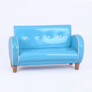 Glossy safe and environmentally friendly leather two-seater children’s chair is waterproof dirt-resistant odorless kids sofa