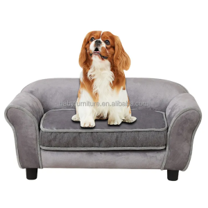 Velvet wooden pet dog bed furniture
