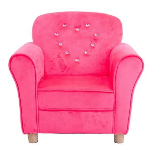 Pink girl buckled fleece kids armchair mini sofa preschool kids furniture