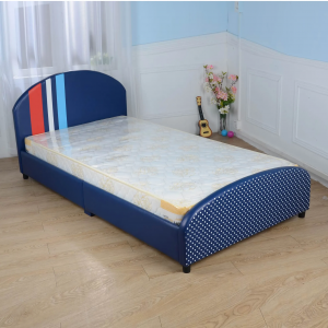 Luxurious eco-friendly odorless boys’ upholstered kid bed new design simple kids furniture