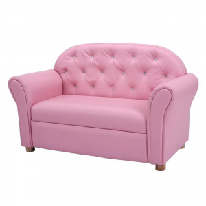 Top rated lovely pink kids faux leather couch Sofa