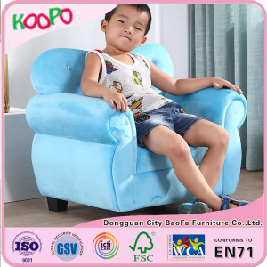 blue color new design fleece children armchair kids sofa