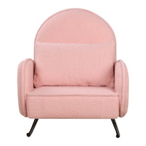 Teddy velvet pink kids rocking chair sofa should not be turned on its side with a kids sofa