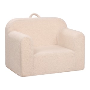 Simple full sponge kids sofa with teddy velvet fabric kids chair