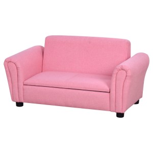 Pink two-seater kids chair color customized kids sofa factory