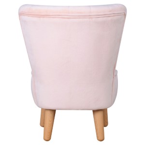 Plush pink girls’ kids sofas should not be turned over and backrested kids chairs with custom color fabrics