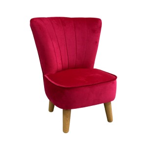 Red plush minimalist kids stool detachable sofa legs factory custom kids sofa