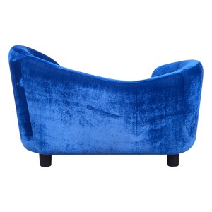 velvet round pet bed dog and cats sofa blue furniture