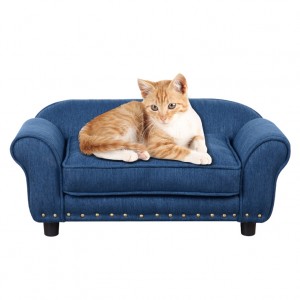 New design 2023 fashion Velvet wooden pet dog bed furniture