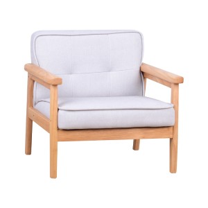 Baby study stool cute kid sofa solid wood single child stool with sponge uphol