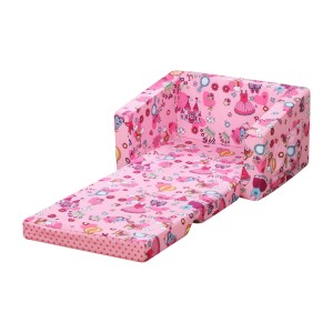 Kids Fold-Out Couch/Chair Lounger with Washable Fabric & Removable Cushion