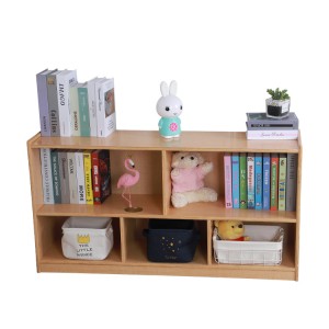 Custom wholesale simple wooden kids multifunctional bookcase bookcase bookshelf sturdy kids furniture