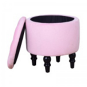 Plush soft storage pouf pink ottoman with lip