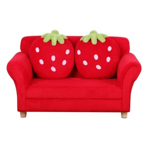 Good Quality Kids Furniture - Plush children seating Strawberry kids sofa with pillow – Baby Furniture