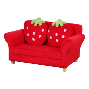 Plush children seating Strawberry kids sofa with pillow