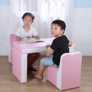 Multifunctional Creative Kids Pink Sofa Children Furniture Table and Chair