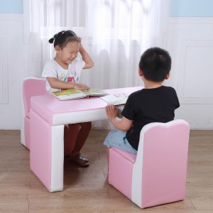 Multifunctional Creative Kids Pink Sofa Children Furniture Table and Chair
