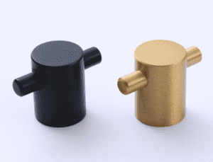 9046 KOPPALIVE cylindrical shape brass and black kitchen furniture cabinet drawer handle