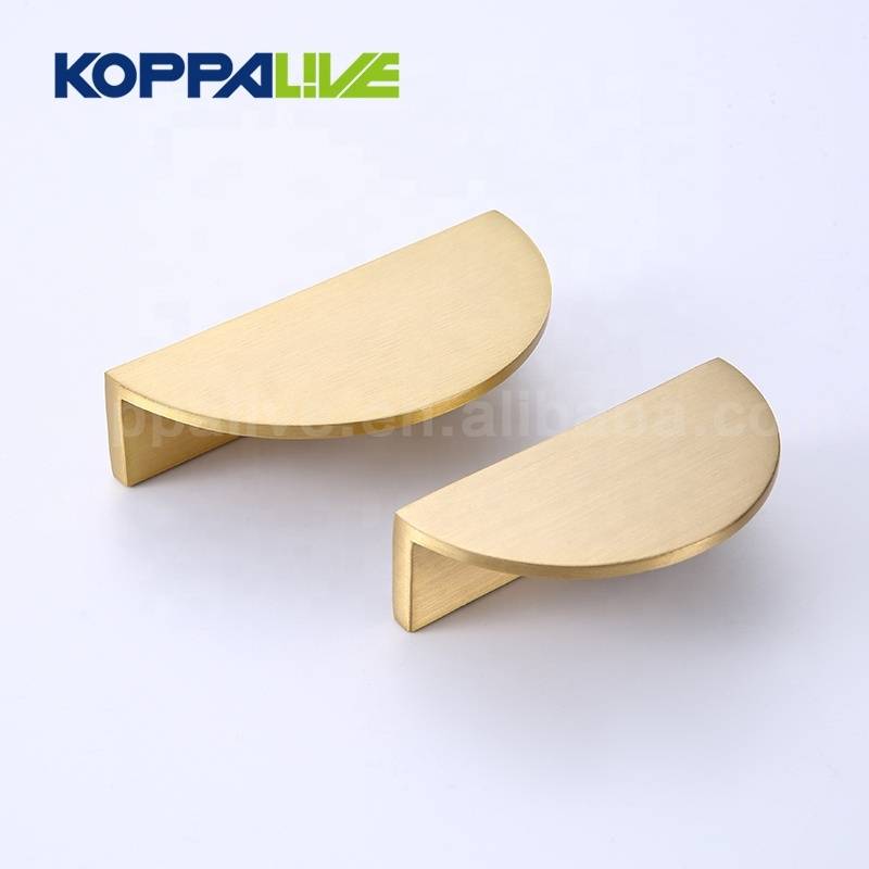 9013Half Moon Brass Furniture Kitchen Cabinet Handle And Knobs for Bedroom Luxury Copper Drawer Pulls