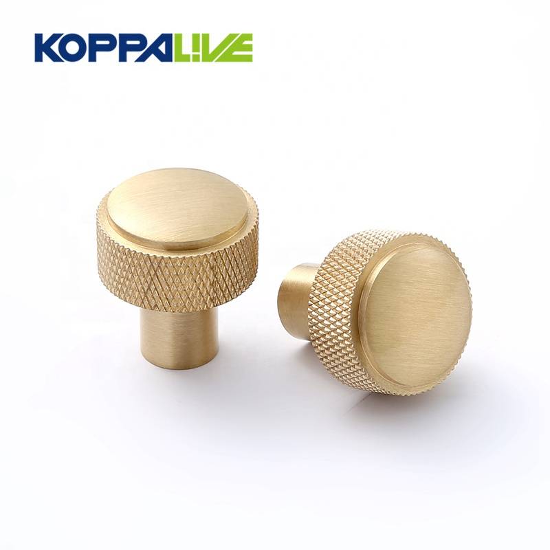 9036-Unique design custom living room bedroom drawer knob single hole adjustable brass knurled knobs