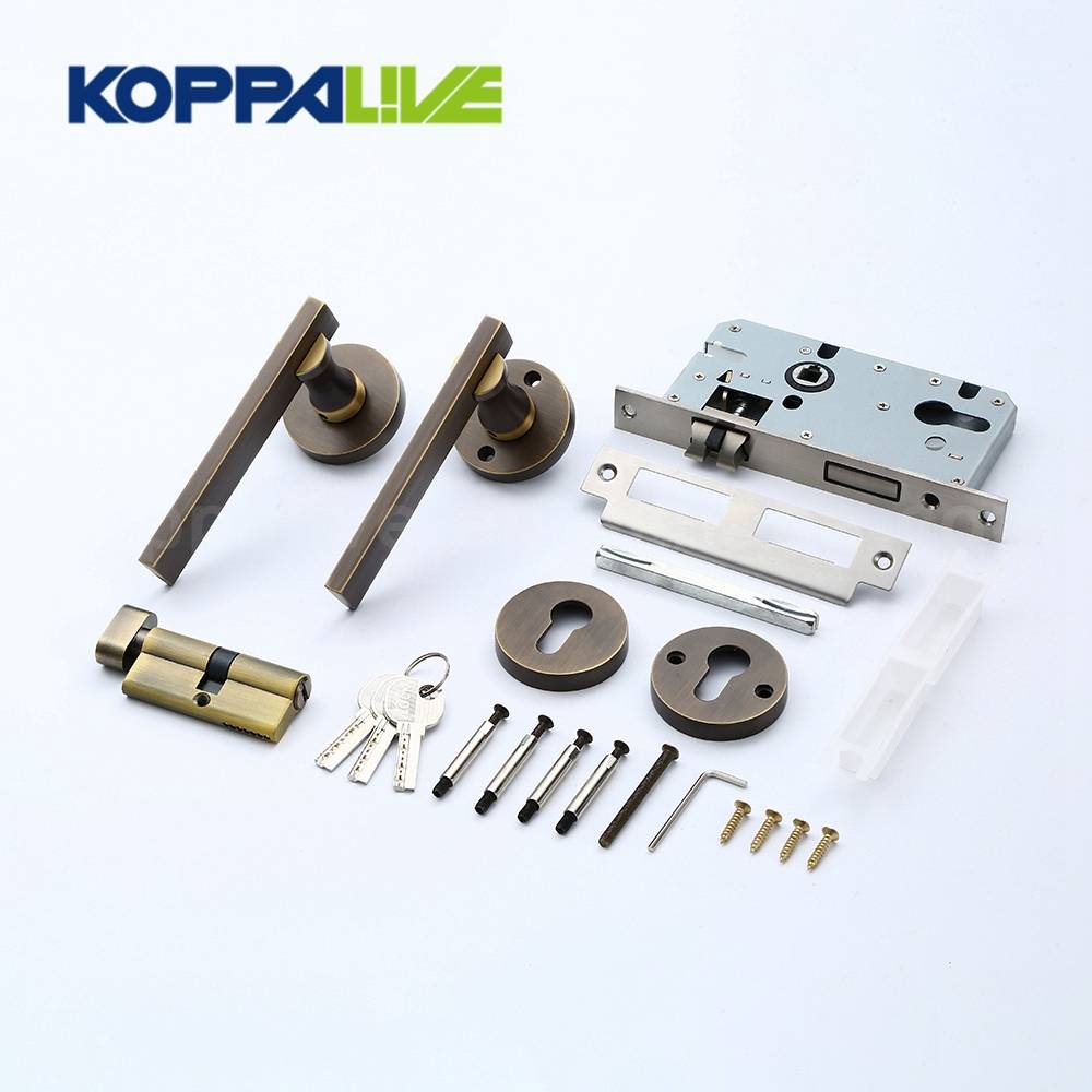 New design modern safety home hardware mortise door lock industrial brass lever door handle