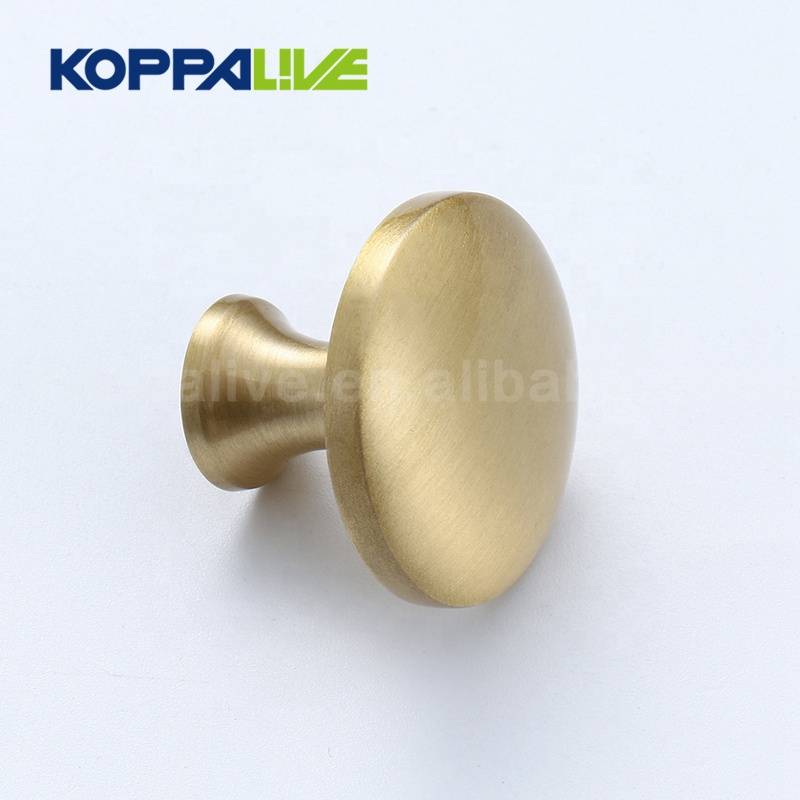 6201 Factory price simple style round single hole furniture hardware brass pull knob