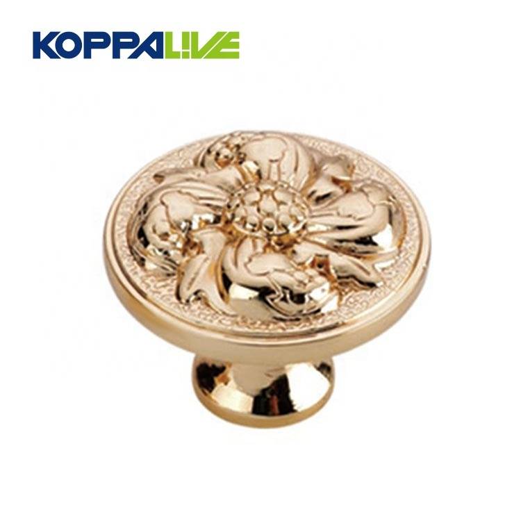 6001-KOPPALIVE Pure Copper Round Hardware Furniture Kitchen Cabinet Drawer Single Hole Brass Mushroom Knob