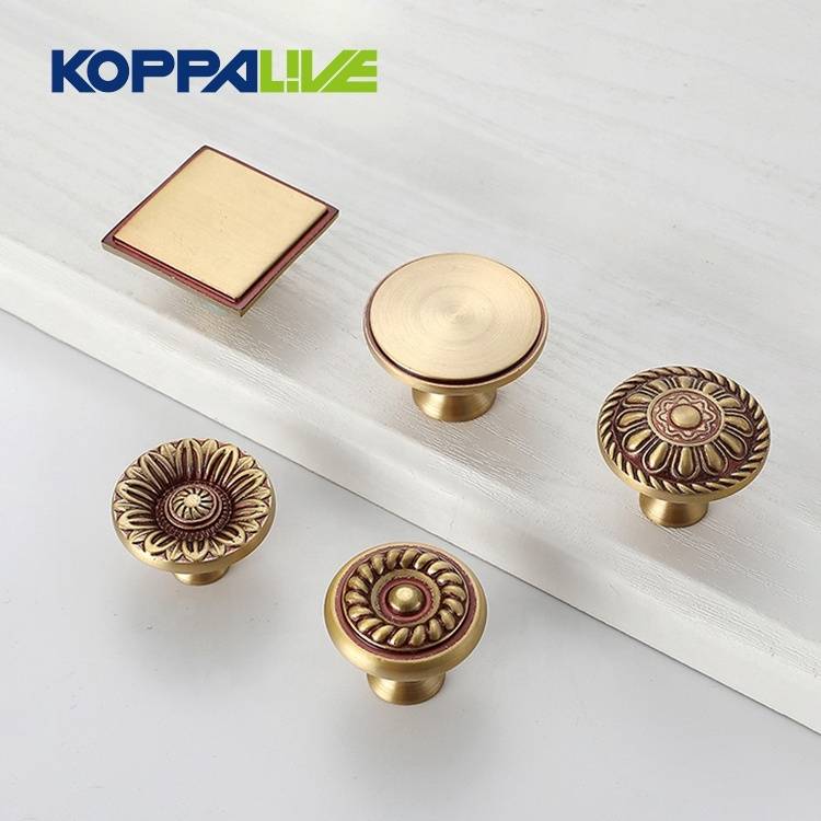 6101 6102 6106 Brass Furniture Hardware Single Hole Kitchen Cabinet Accessories Drawer Copper Pull Knobs