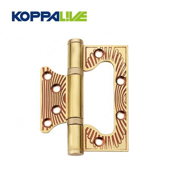 Solid Brass Plated Sub Mother Flush Wardrobe Furniture Invisible Door Hinge With 2 Ball Bearing