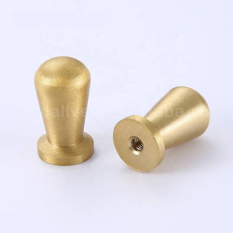 9019-Latest design solid single hole bedroom furniture hardware european brass cabinet drawer knob