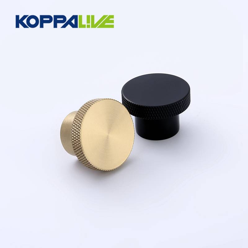 9026-SHot Sale Pure Brass Furniture Knurling Round Gold Knobs for Bedroom Kitchen Hardware Knurled Knob