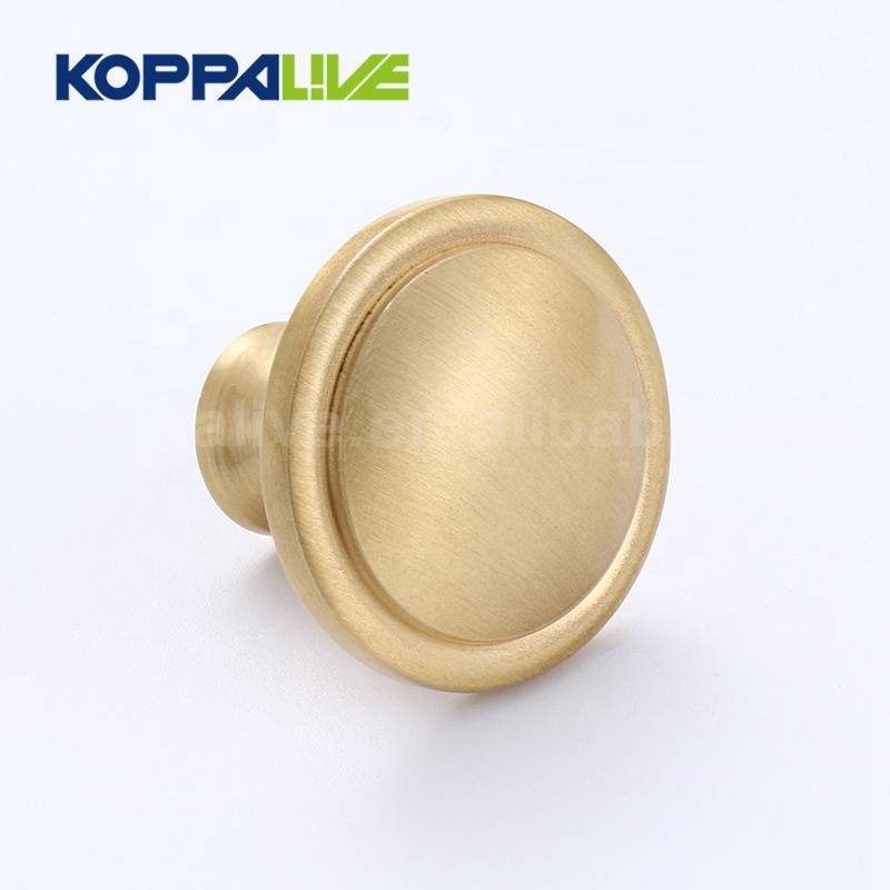 6101 Koppalive Solid Brass Kitchen Furniture Hardware Single Hole Round Bedroom Drawer Cabinet Knob
