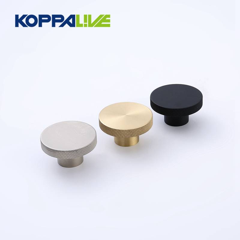 9026-L Koppalive New product custom cabinet knobs handles brass furniture knurled knob