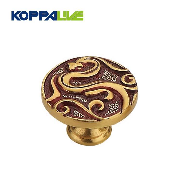 6005-KOPPALIVE solid single hole brass hardware furniture cupboard cabinet drawer mushroom round pulls knob