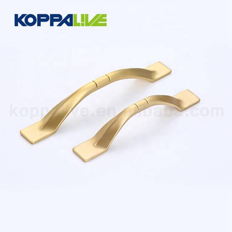 6144China supplier copper bedroom hardware furniture accessory golden brass cabinet pull handle