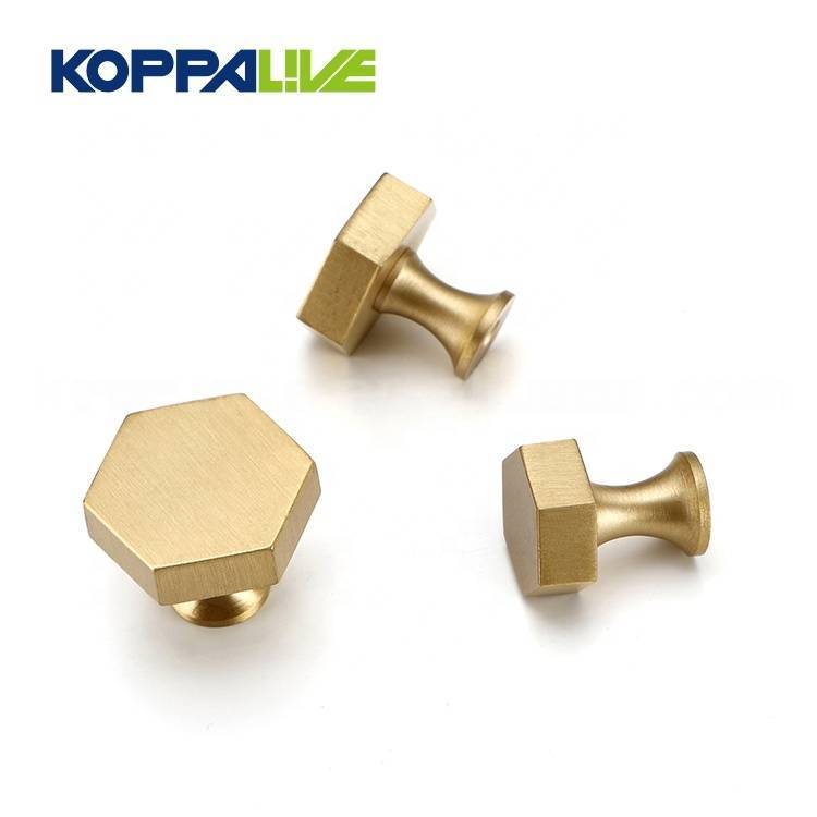 6133-L-Wholesale Furniture Hardware Accessory Polygon Brass Drawer Wardrobe Cabinet Pull Handle Knobs