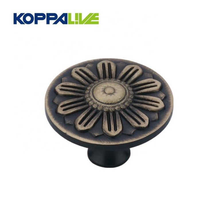 6037-Simple design furniture hardware antique brass kitchen cabinet mushroom round pulls knobs for interior