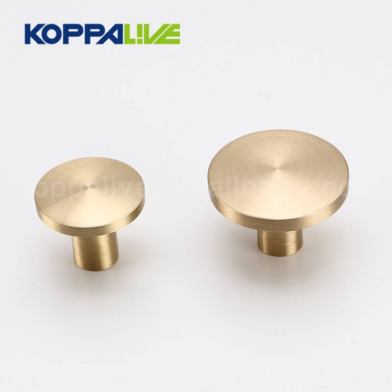 Bedroom copper kitchen hardware furniture cabinet drawer pull single hole solid brass knobs