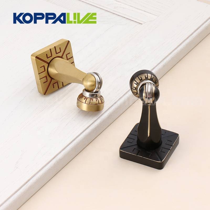 Koppalive european style furniture hardware classical carved interior brass magnetic door stopper