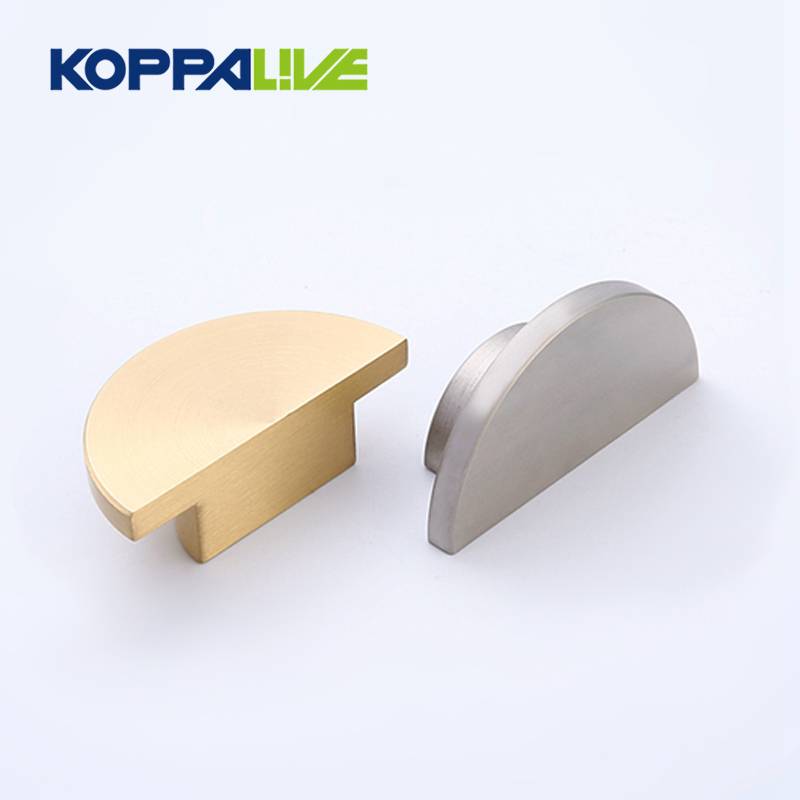 9037 Koppalive Brass half moon wardrobe handles and knobs cabinet semi circle pull handles furniture hardware factory
