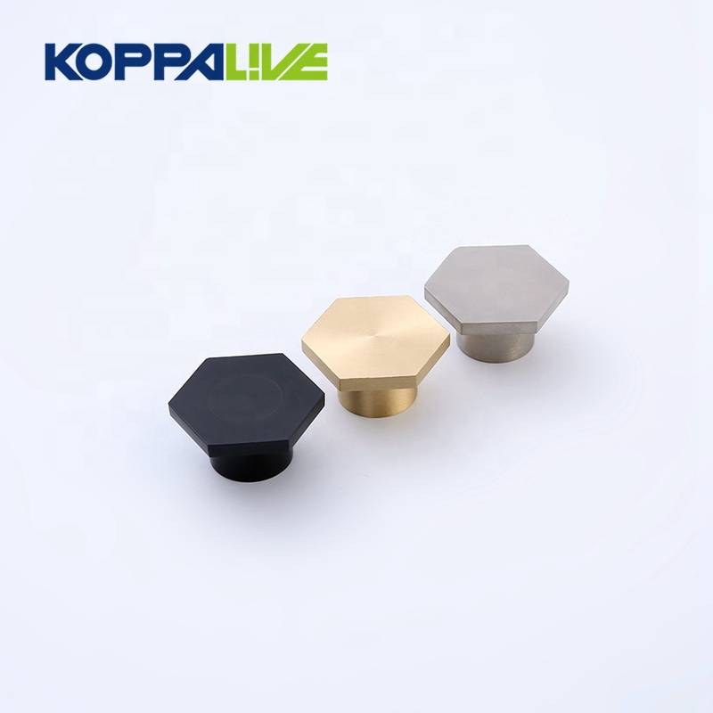 9023 Custom high quality new style brushed brass cabinet furniture hexagonal knob pull