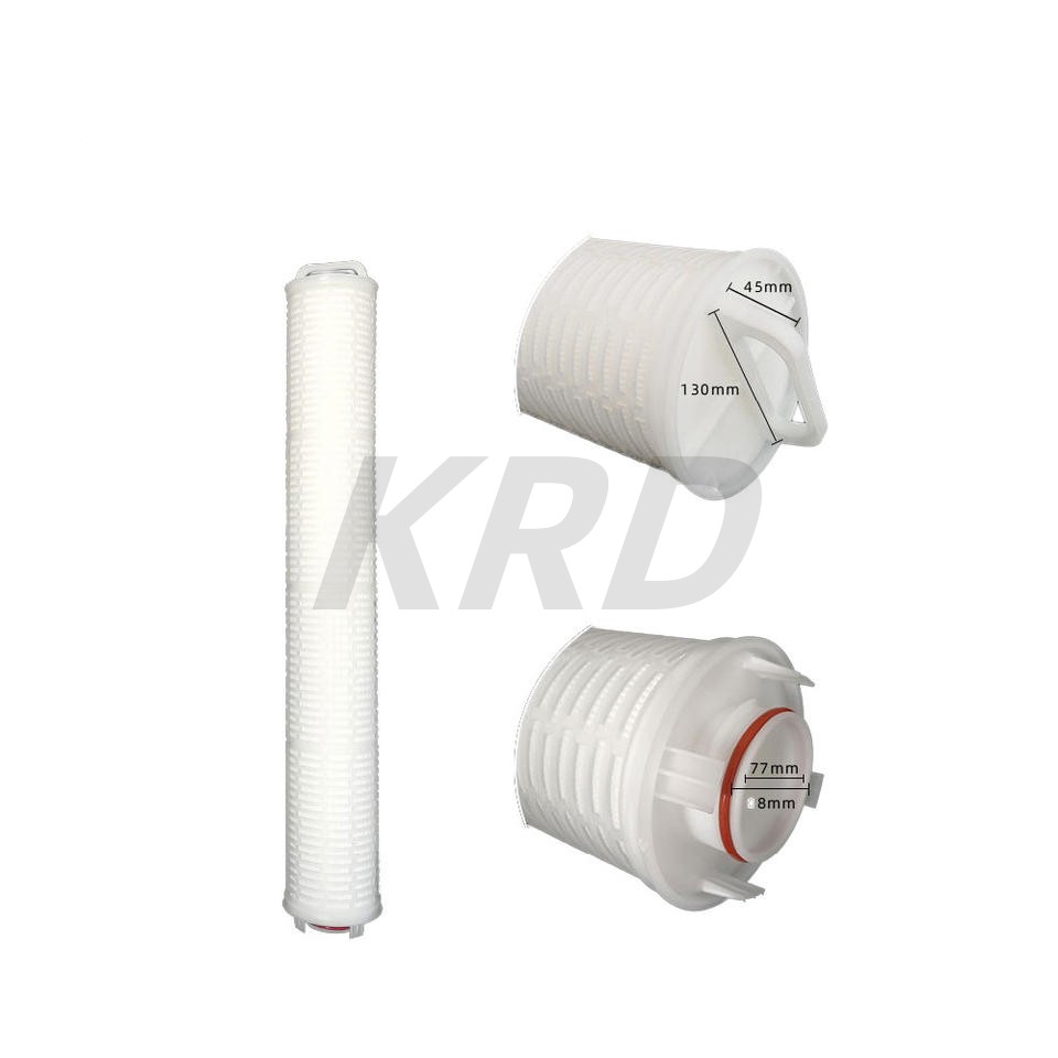 China Cheap price Micro Pleated Filter Cartridge 0.2 Micron, 10″ Length, Od 83mm, Soe 222/226 Double O-Ring Adaptor