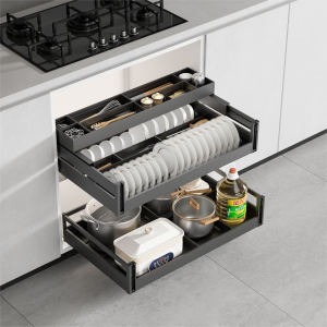 Multi Layer Bowls and Pans Drawer（black/ white）