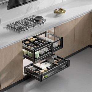 Aluminum Functional pull out baskets in kitchens